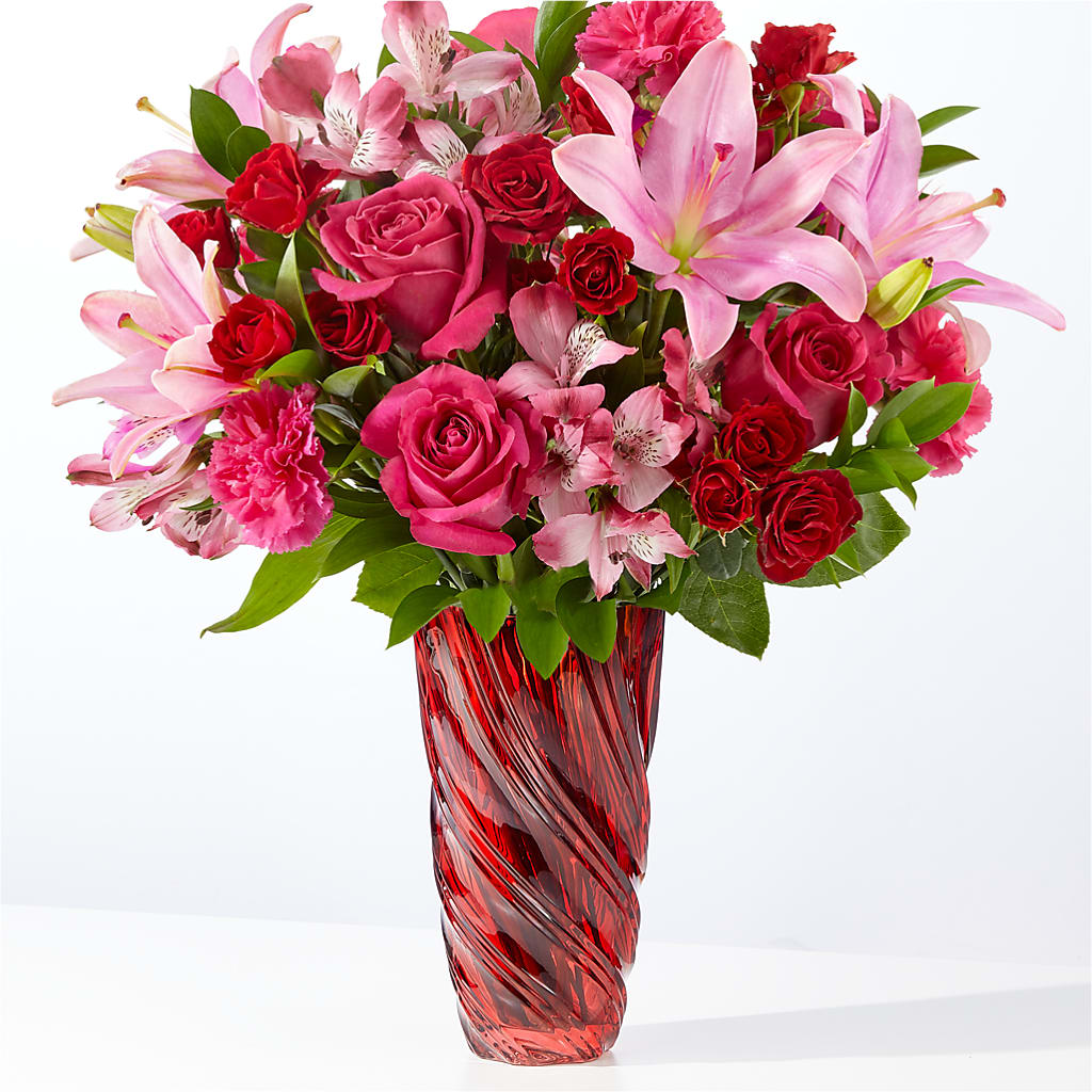 In Love Bouquet with Luxe Swirl Vase – City Florist, Prestonsburg KY
