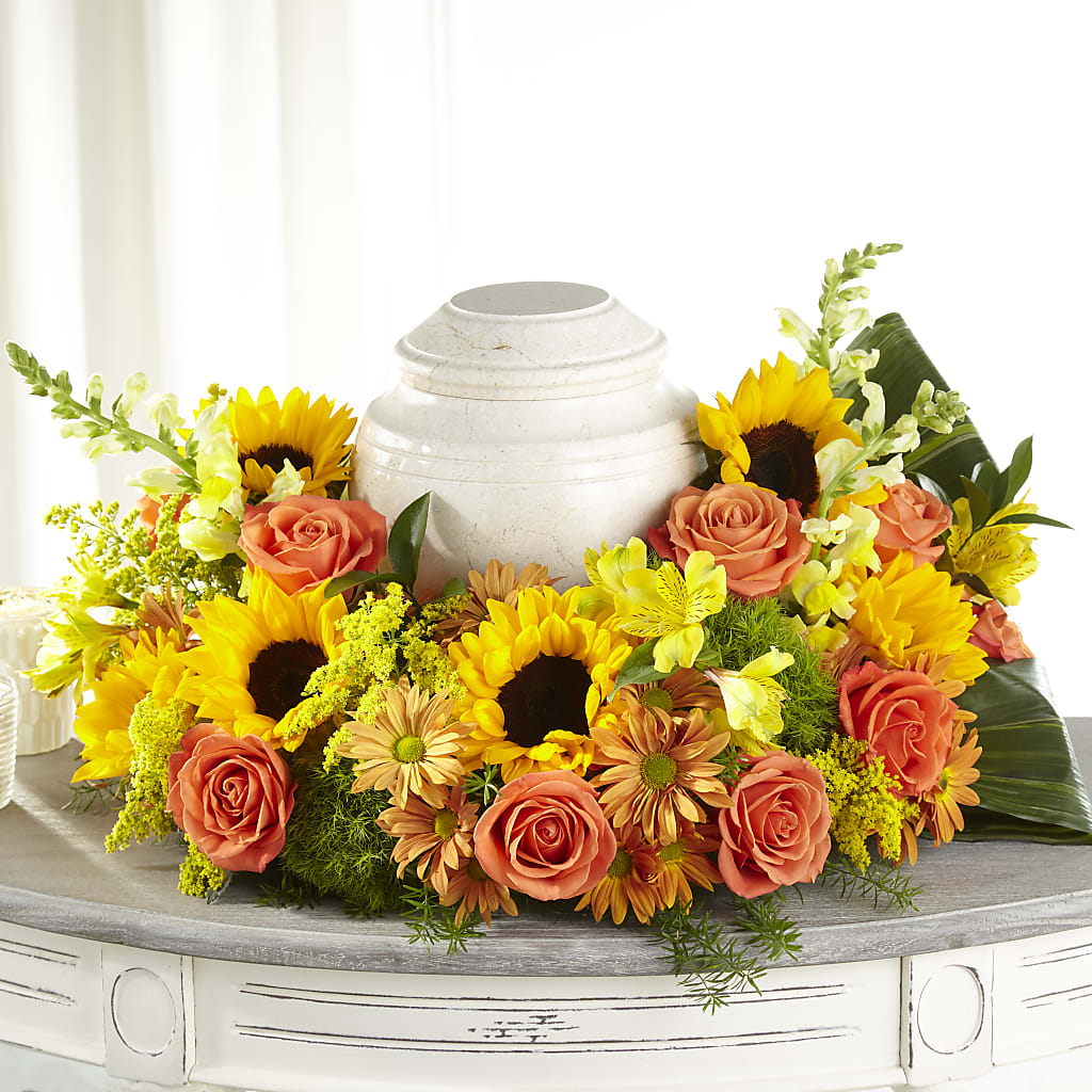 Faithful Sunflower Cremation Adornment – City Florist, Prestonsburg KY