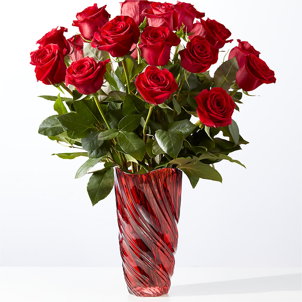 Classic Love Red Rose Bouquet with Luxe Swirl Vase – City Florist, Prestonsburg KY