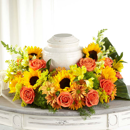 Faithful Sunflower Cremation Adornment –  City Florist, Prestonsburg KY